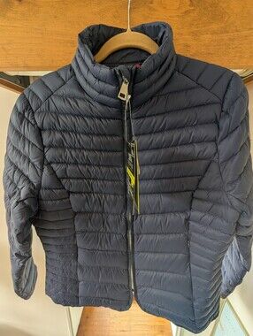 Lightweight Trespas Nicolina Quilted Puffer Jacket in Navy